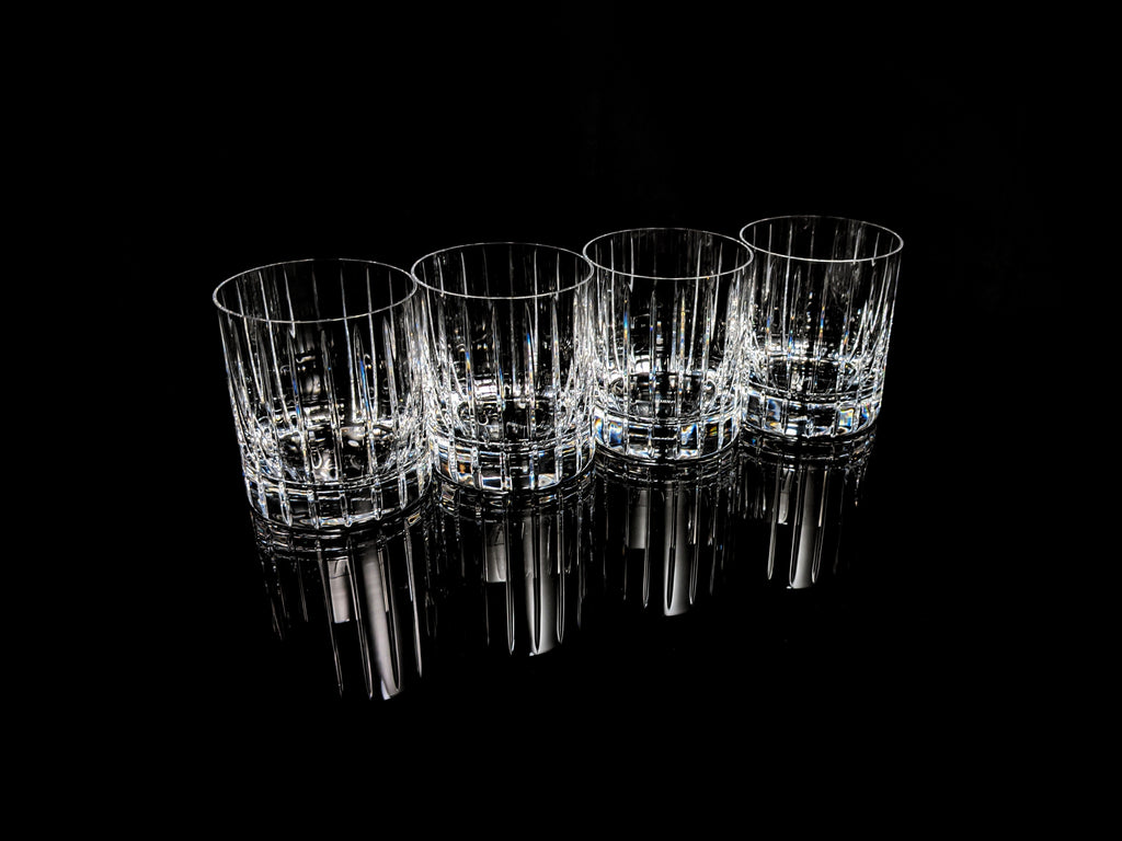 Faberge Atelier Crystal Collection  Highball Glasses set of 4 NIB  5 1/4" H x 2 7/8" W