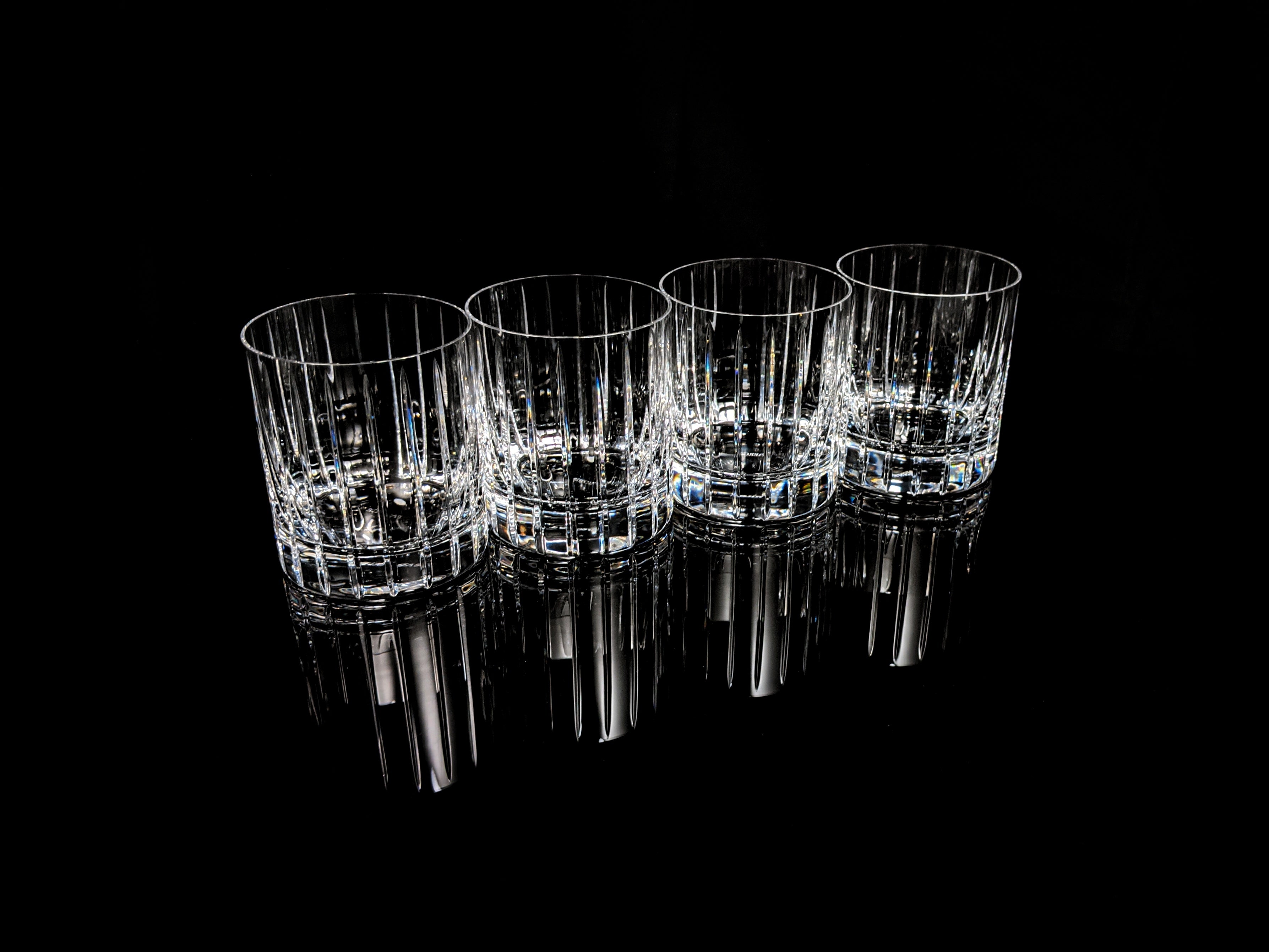 Faberge Atelier Crystal Collection  Highball Glasses set of 4 NIB  5 1/4" H x 2 7/8" W