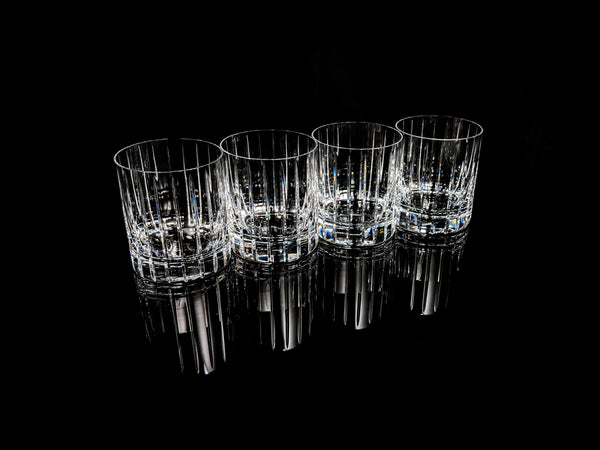Faberge Atelier Crystal Collection  Highball Glasses set of 4 NIB  5 1/4" H x 2 7/8" W