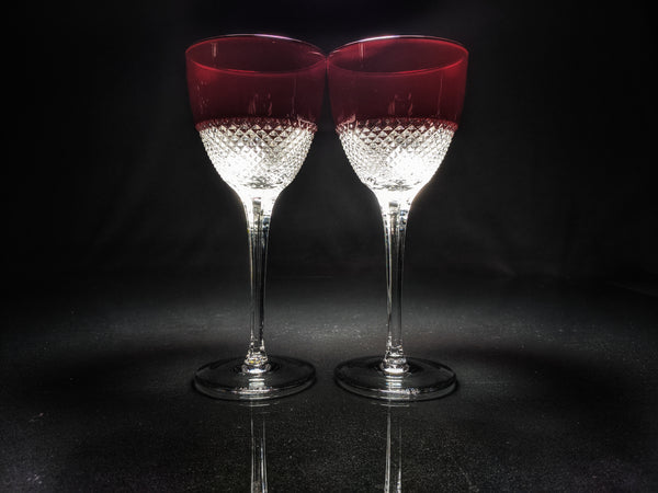 Faberge Crystal Red and Clear Goblets