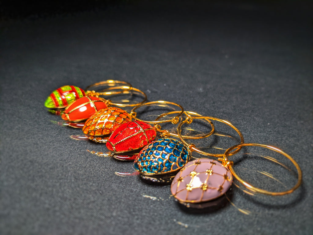 Faberge Wine Glass Charm Set of 6