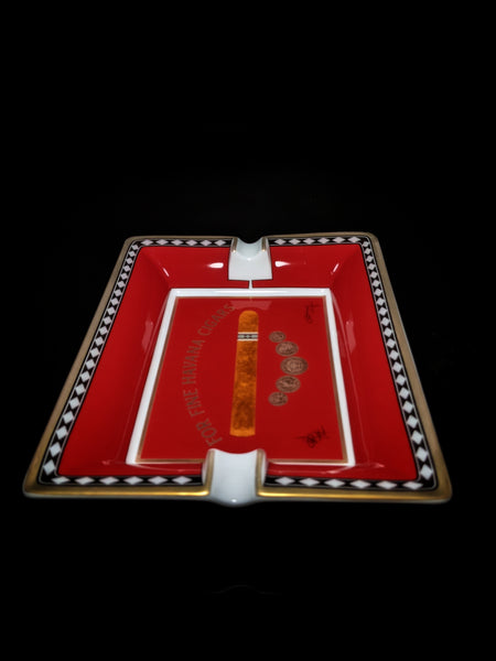 Elie Bleu Medals Red Ashtray new in the original box made in France