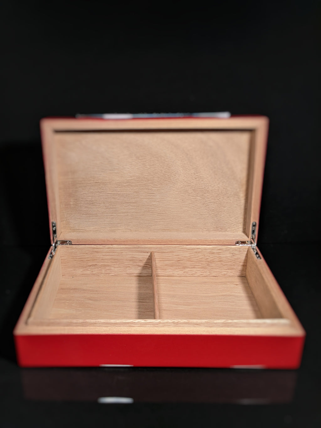 Red Lacquer Finish Wood Humidor Showroom Model