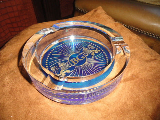 Arturo Fuente custom heavy clear glass ashtray. NIB 7 7/8" Diameter