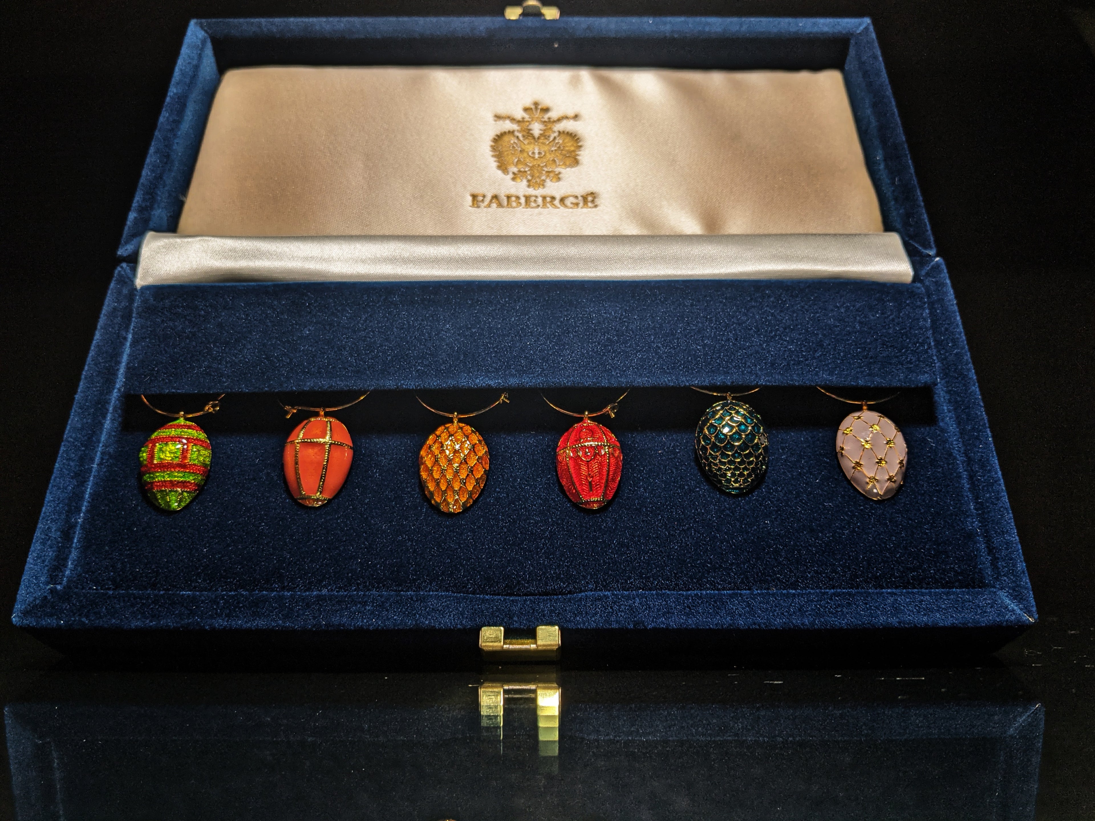 Faberge Wine Glass Charm Set of 6