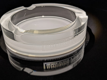 Arturo Fuente custom heavy clear glass ashtray. NIB 7 7/8" Diameter