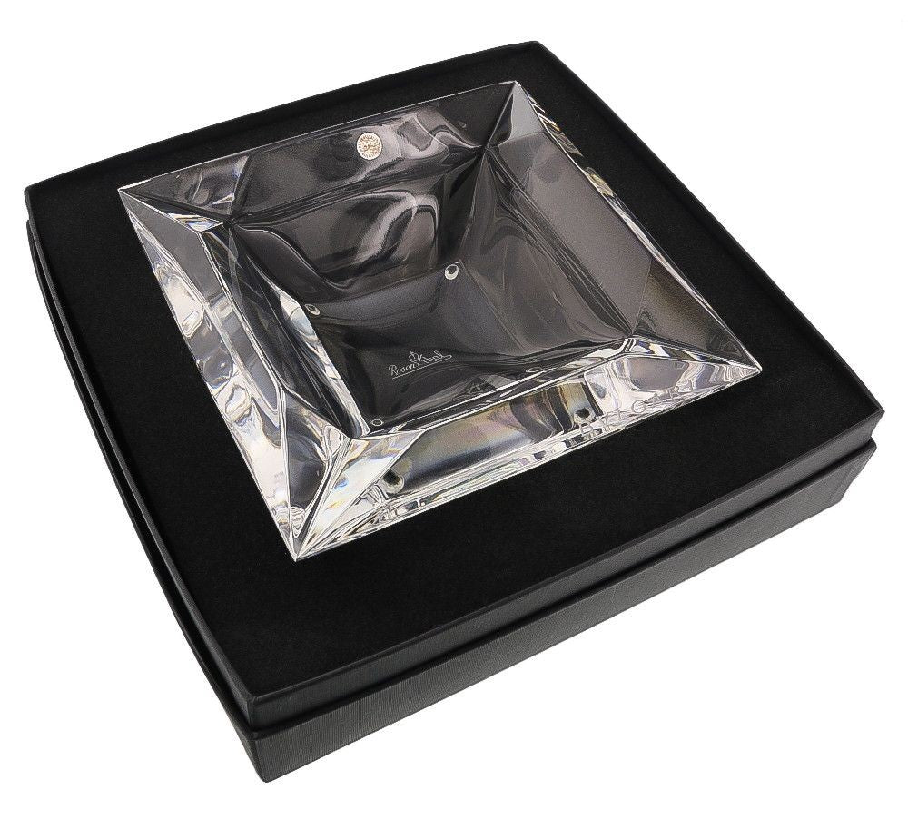 Bvlgari Crystal Ashtray by Rosenthal measures 7" x 7" square  NIB