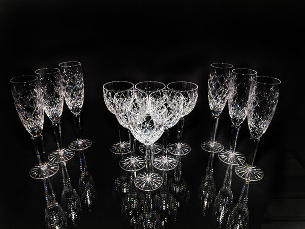 Faberge Clear Crystal Flutes and Goblets