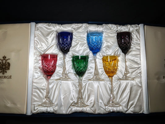 Faberge  Odessa  Crystal  Glasses  set of 6 NIB