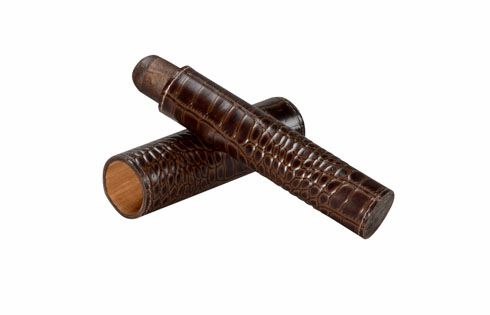 Brizard and Co. The Single Cigar Tube - Croco Pattern Tobacco