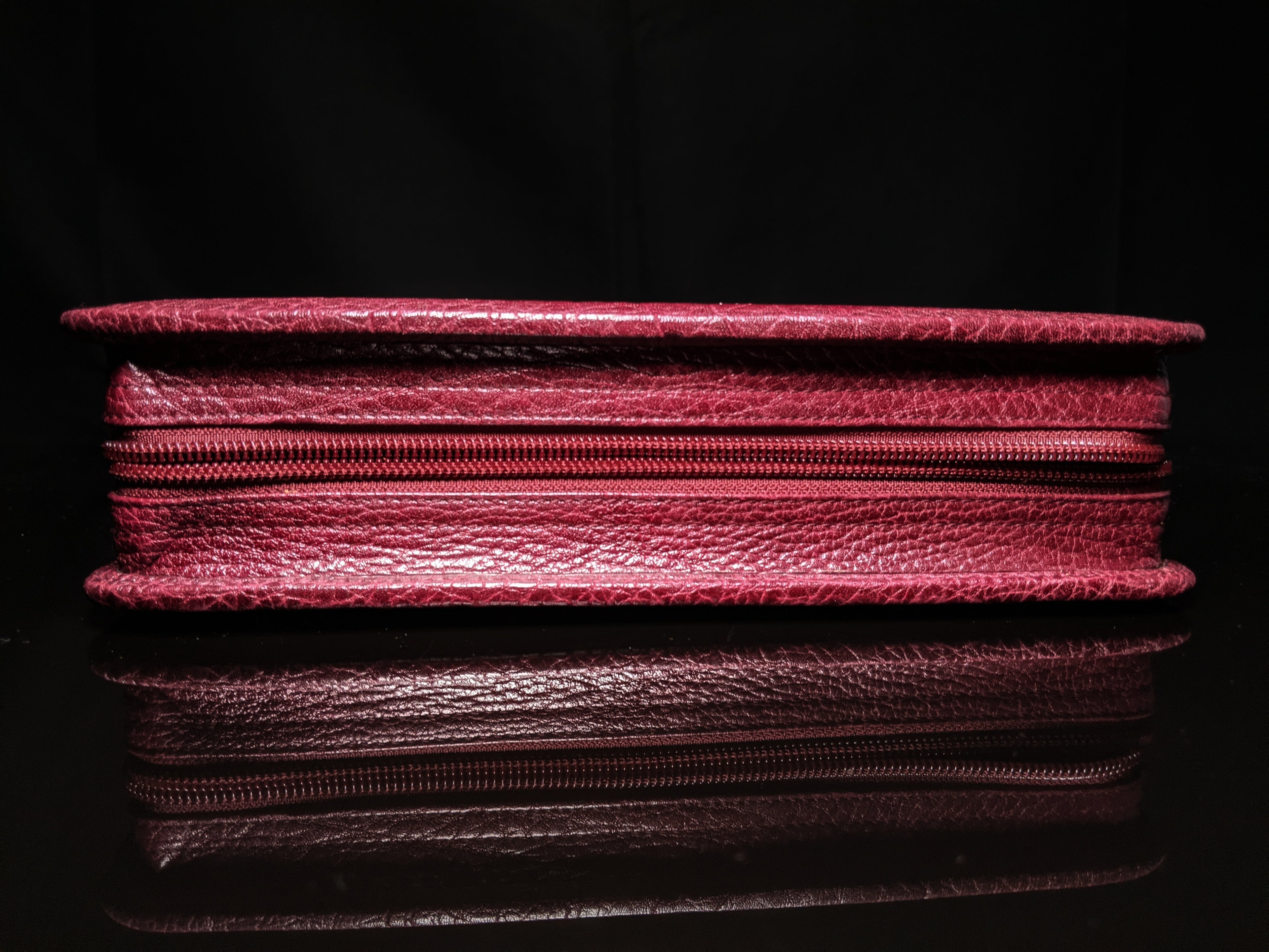 pheasant leather bordeaux carrying case NIB Made in Spain