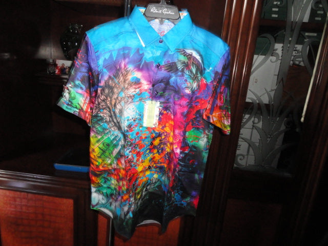 Robert Graham Aberdare Short Sleeve Shirt Medium Size