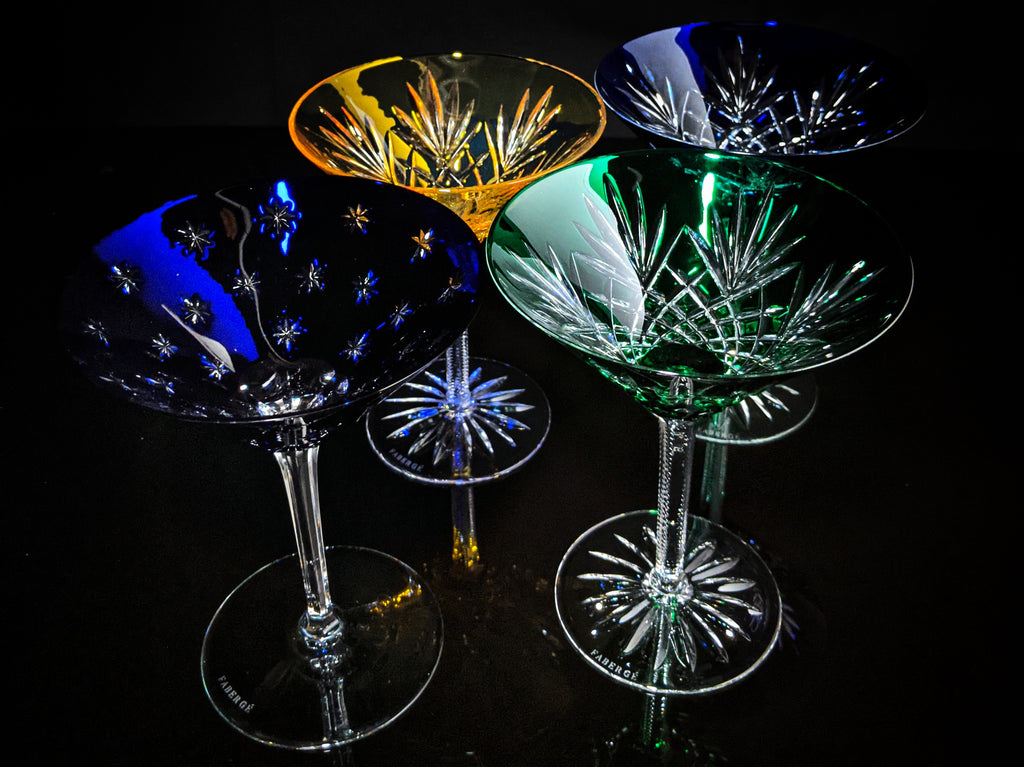 Faberge Martini Crystal Colored Glasses