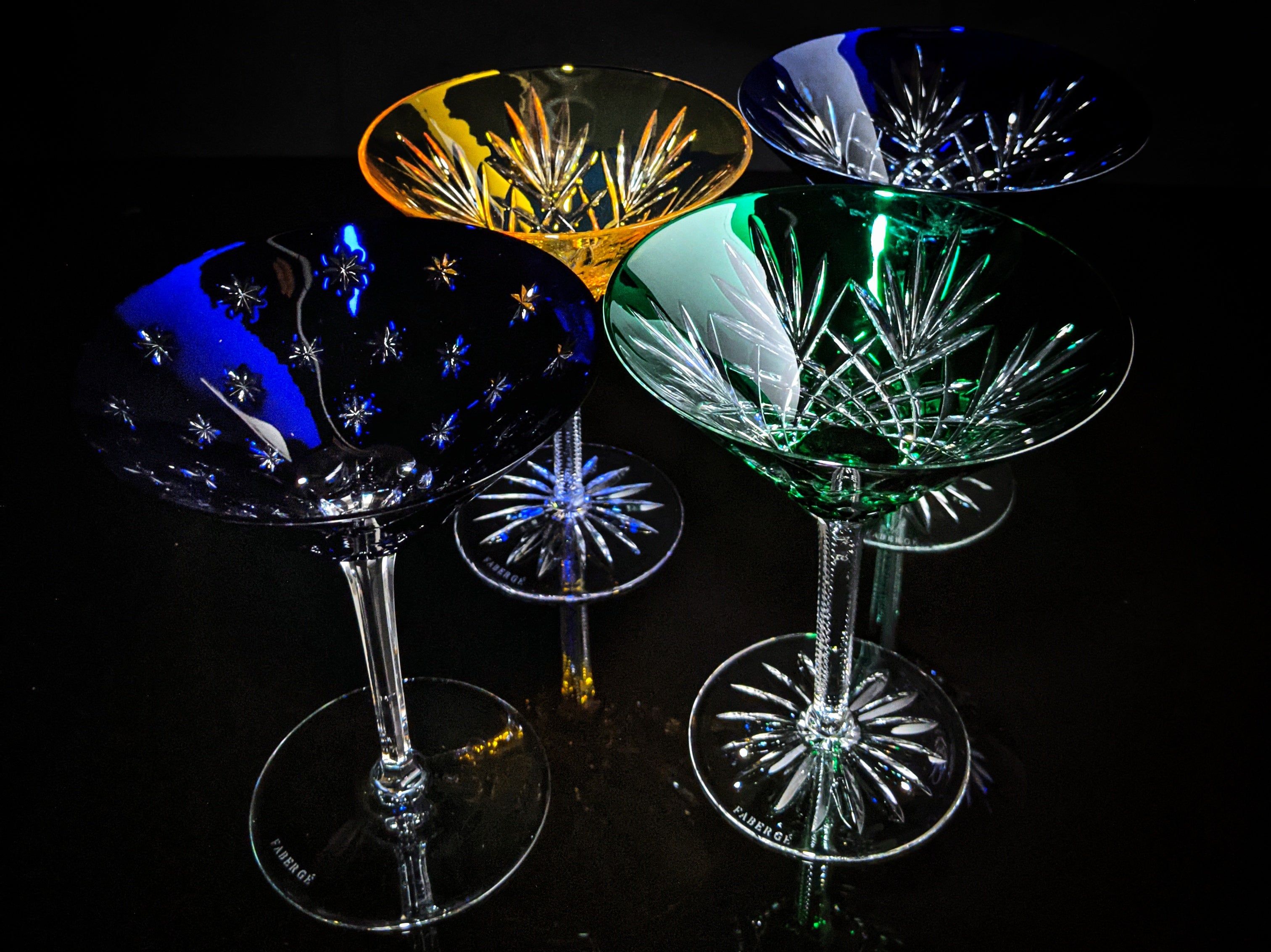 Faberge Martini Crystal Colored Glasses