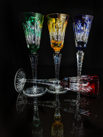 Faberge  Palais Royal  Crystal Colored Flutes signed by Tatiana Faberge NIB