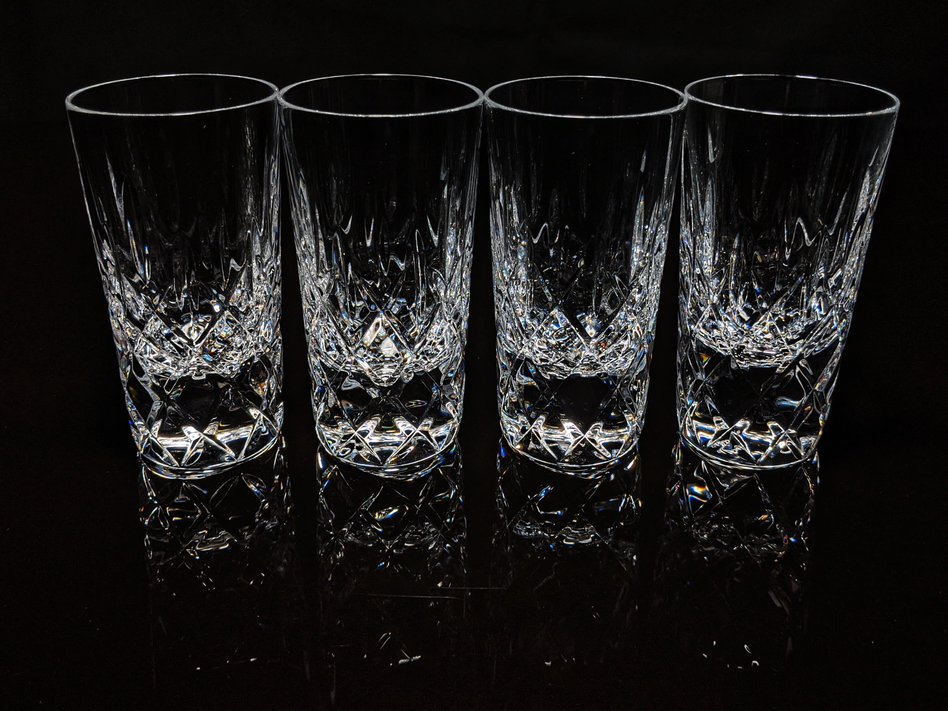 Faberge Clear Crystal Shot Glasses  Set of 4 NIB