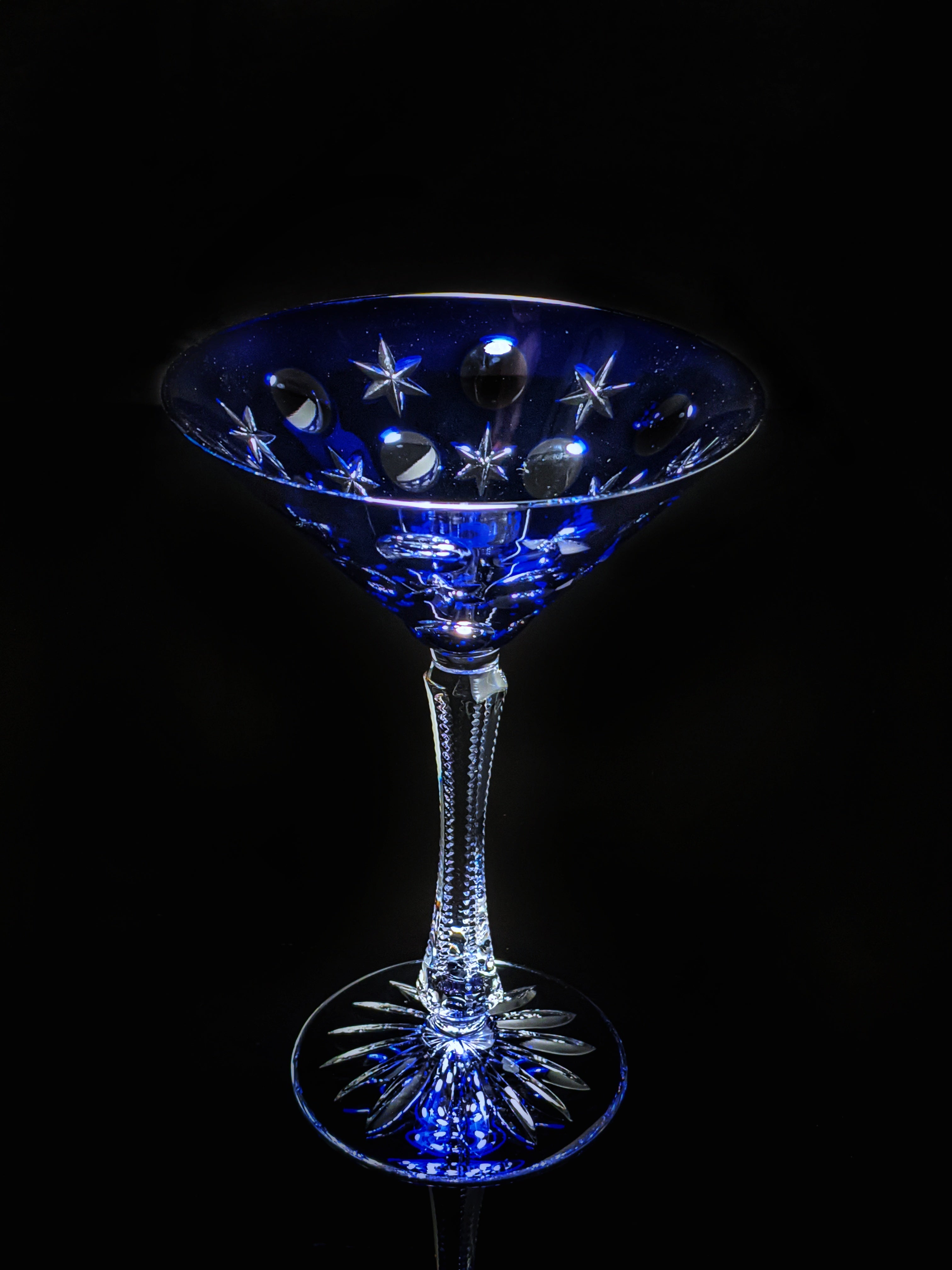 Fabergé Na Zdorovye Cobalt Blue Crystal Martini Glass