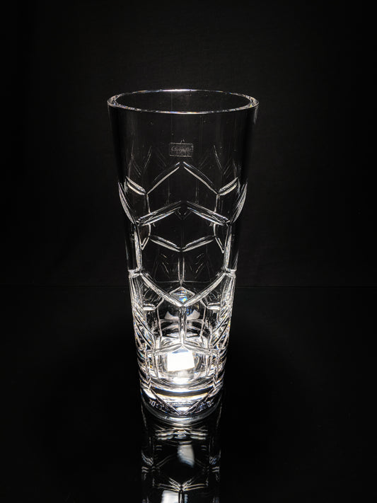 Christofle Madison Clear Crystal Tall Vase 16" H NIB