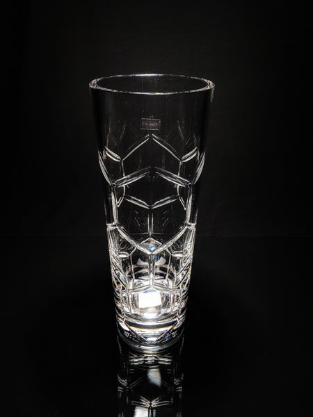 Christofle Madison Clear Crystal Tall Vase 16" H NIB
