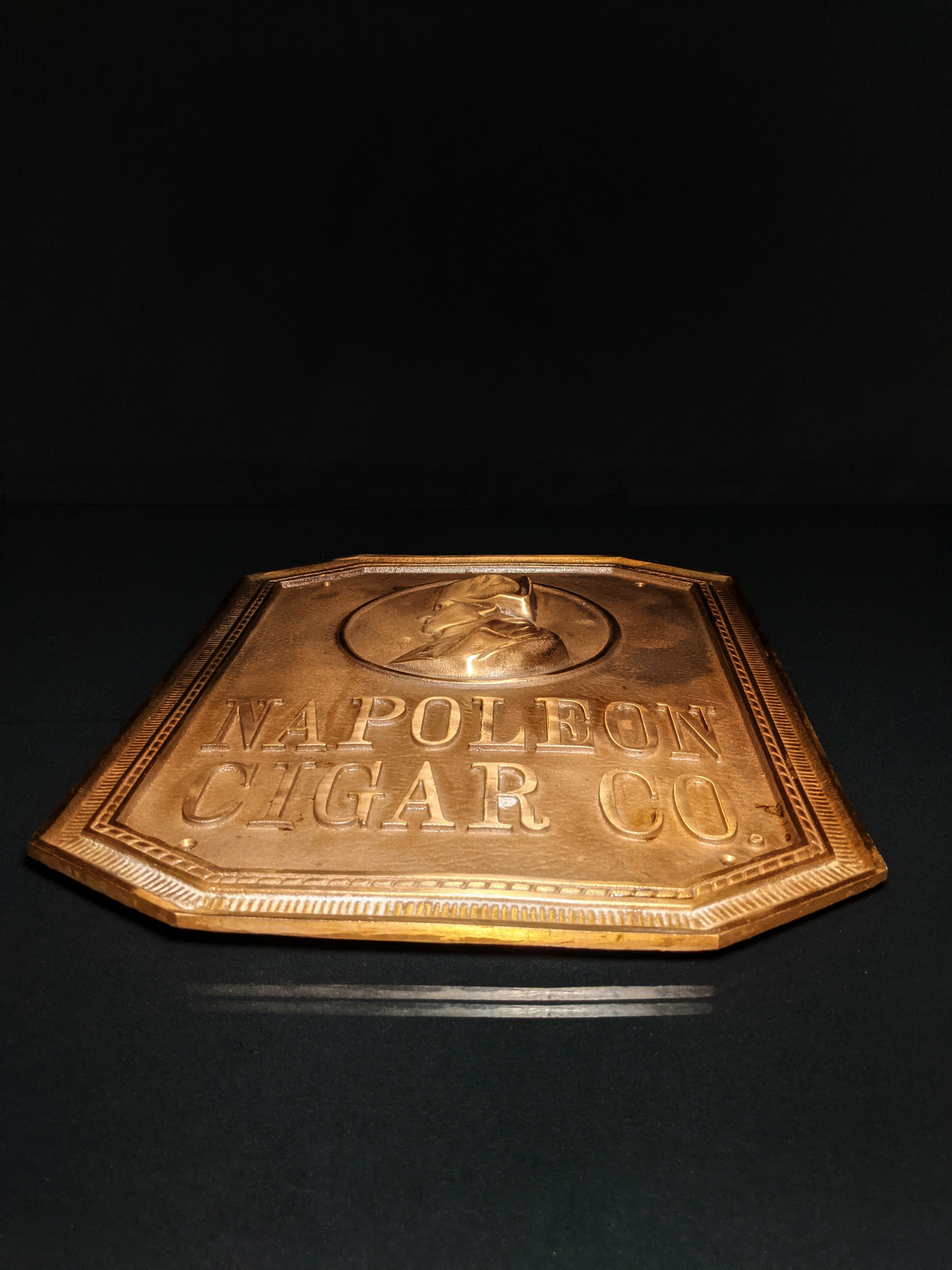 Napoleon Cigar Co. Bronze Sign 15.75" H x 12.75" W
