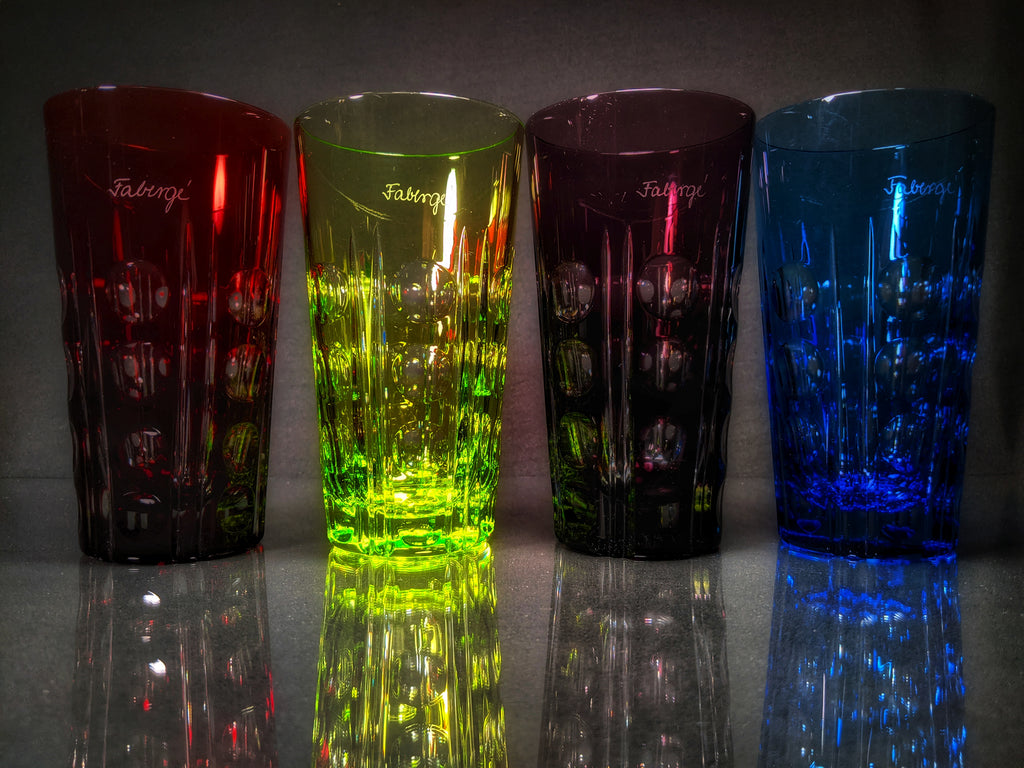 Faberge Crystal Colored Bubble Glasses