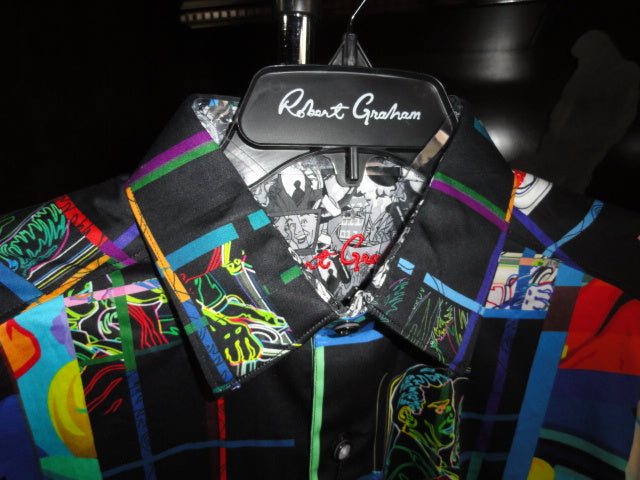 Robert Graham Blindfold Abstract Geometric Print Shirt — Medium