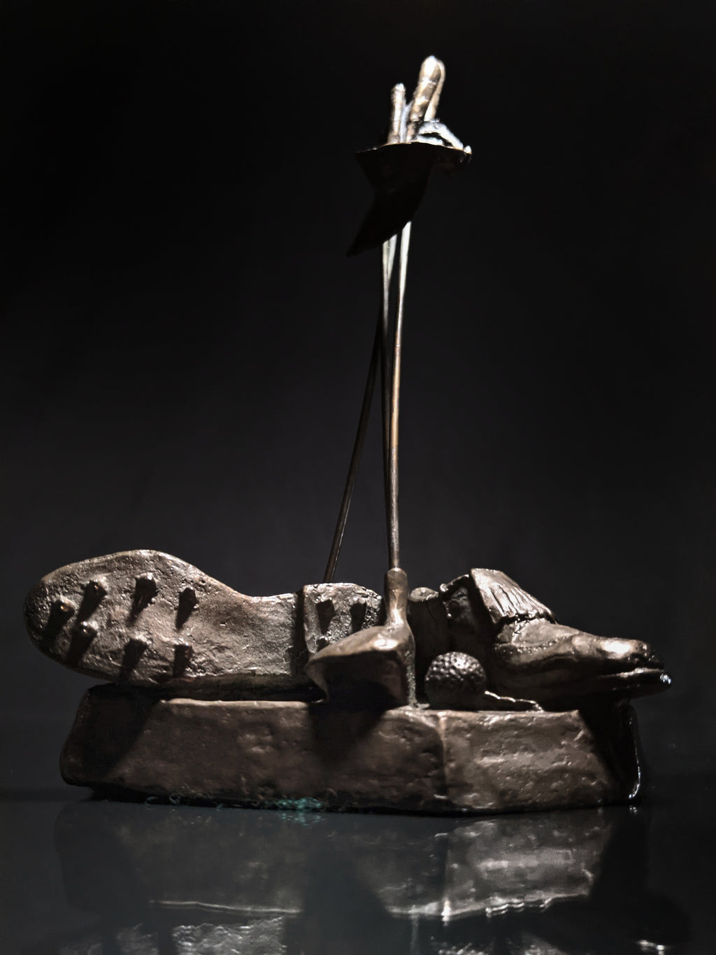 Mark Hopkins Golf Series "Clubs" Bronze Sculpture — Made in USA