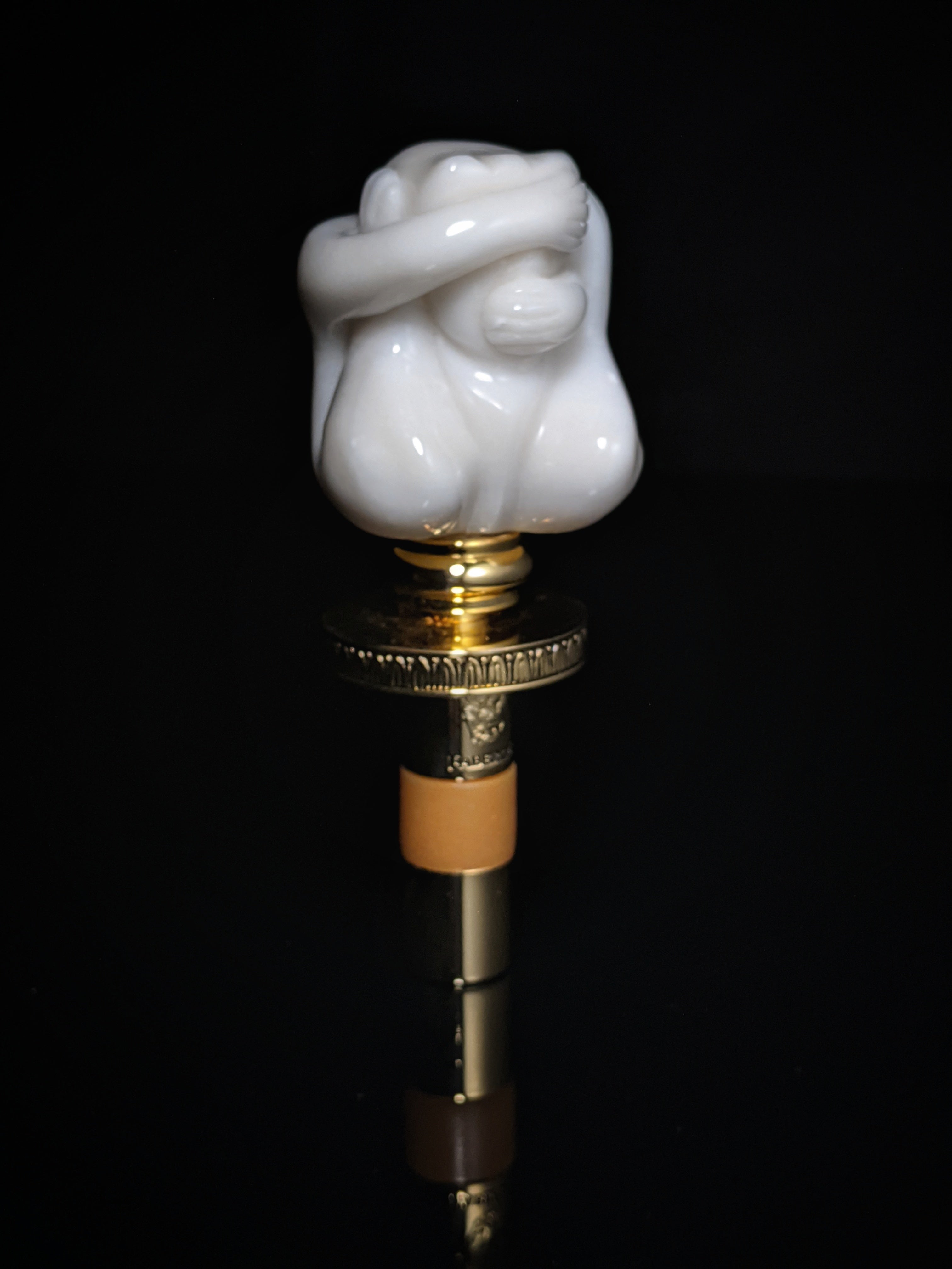 Faberge Monkey Hear No Evil -See No Evil Bottle Stopper NIB