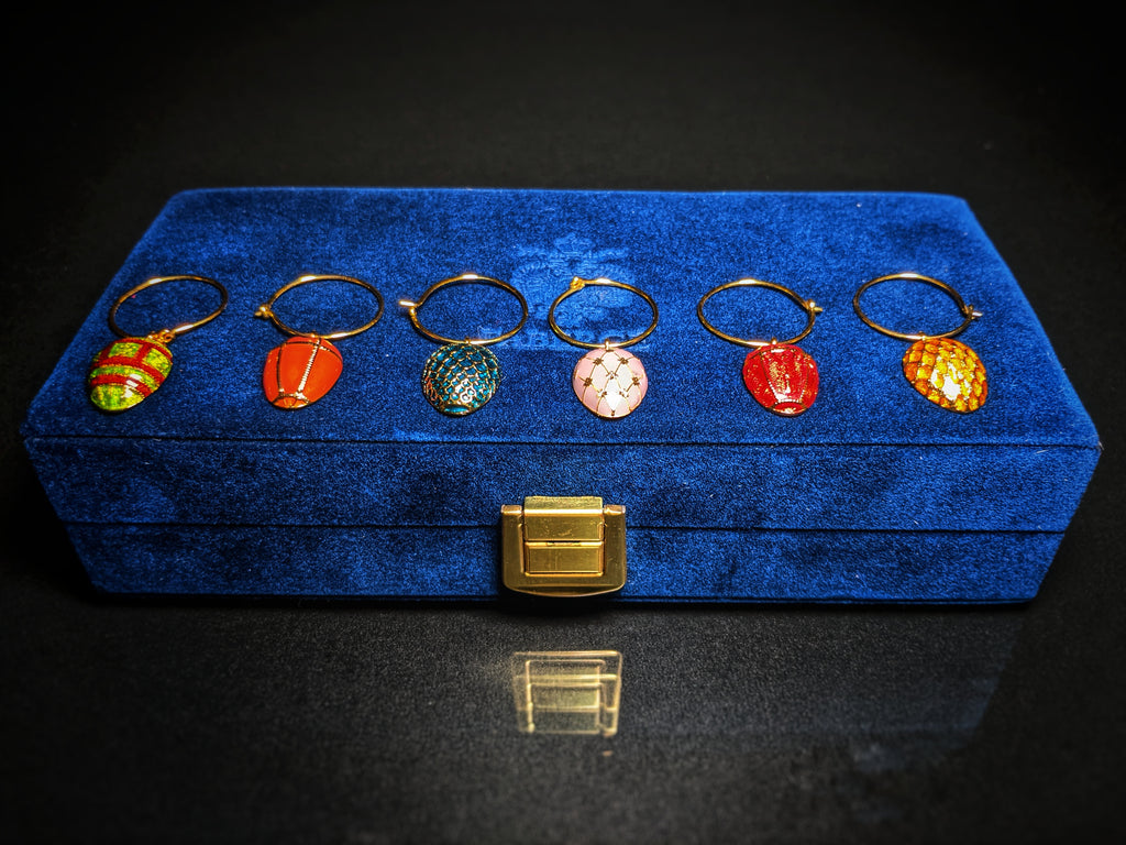 Faberge Wine Glass Charm Set of 6