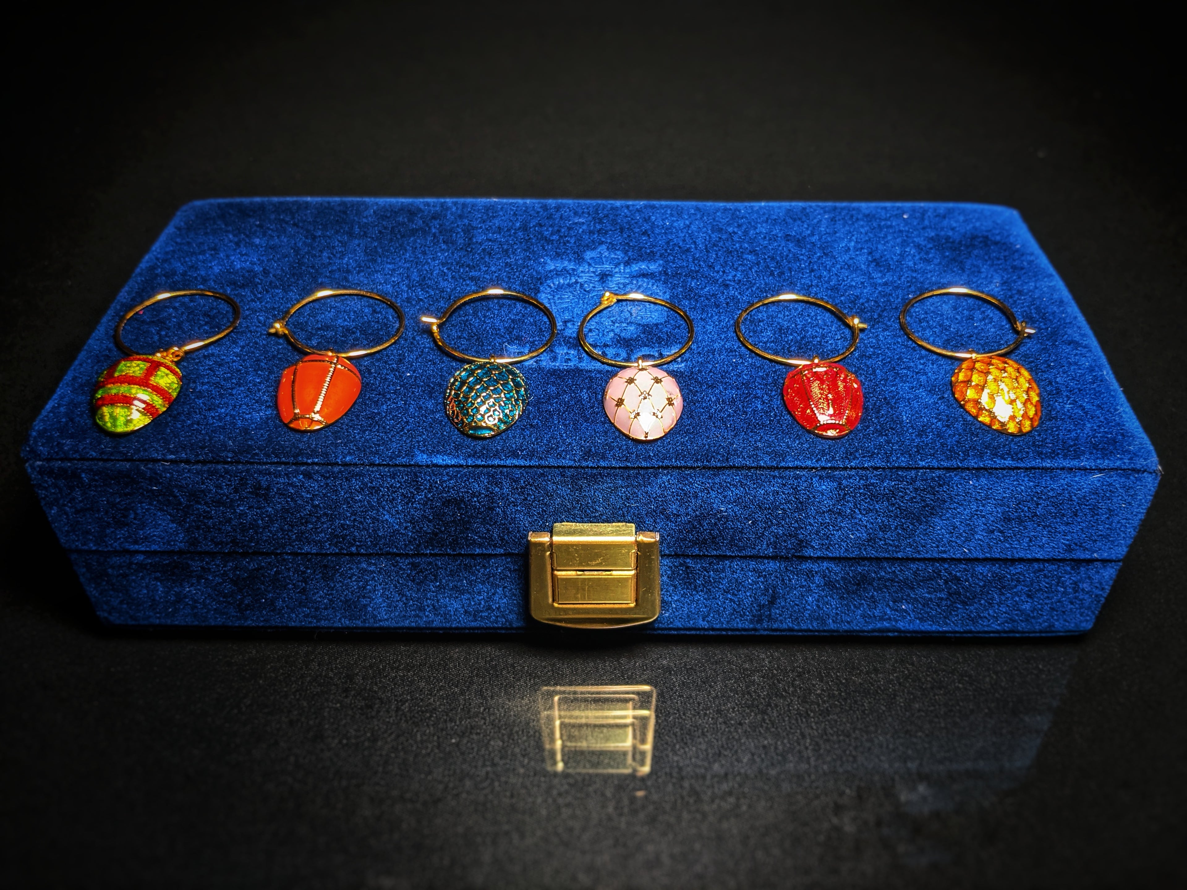Faberge Wine Glass Charm Set of 6