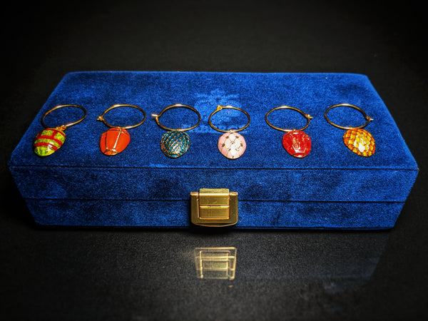 Faberge Wine Glass Charm Set of 6