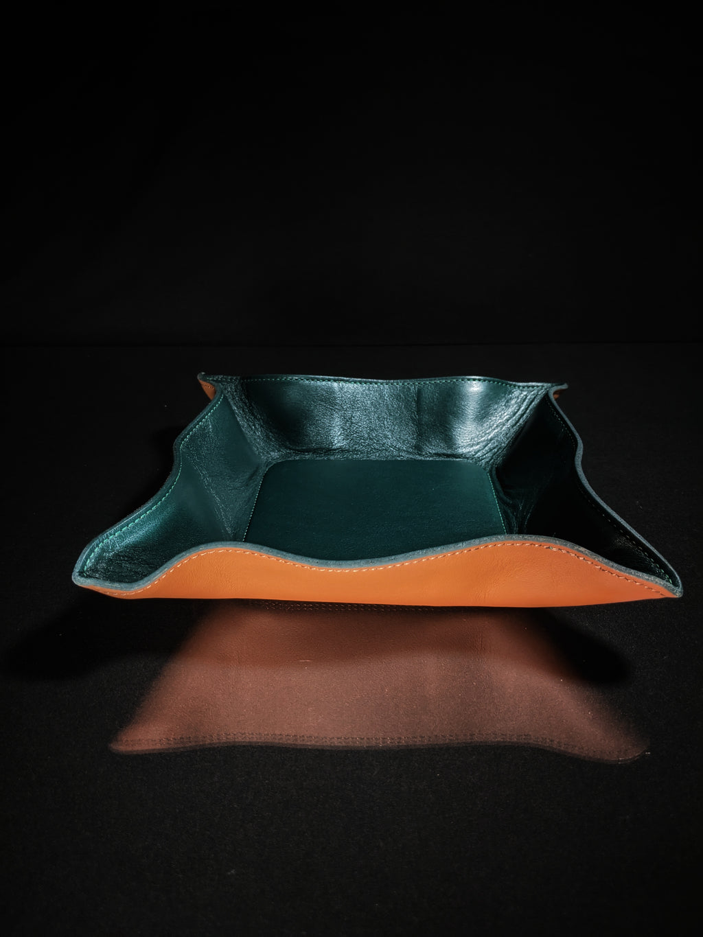Brizard and Co Augusta Green Leather Valet Tray