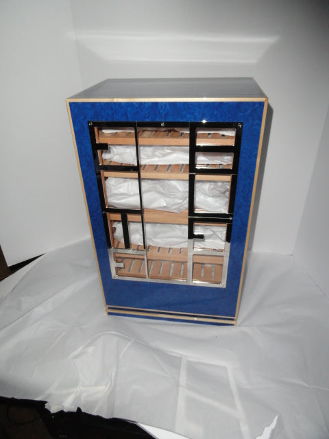 Elie Bleu Madrona Blue  Wood Cabinet Humidor 150 count