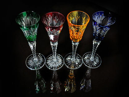 Faberge  Palais Royal  Crystal Colored Flutes signed by Tatiana Faberge NIB