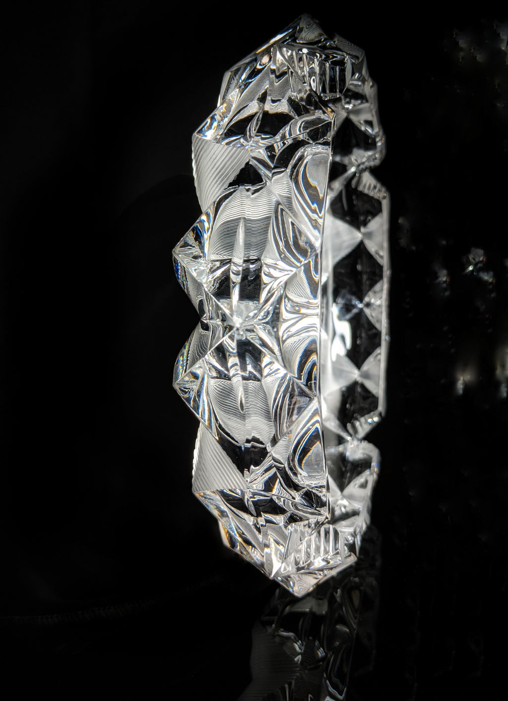 Cut Glass Round Ashtray 8" Diameter