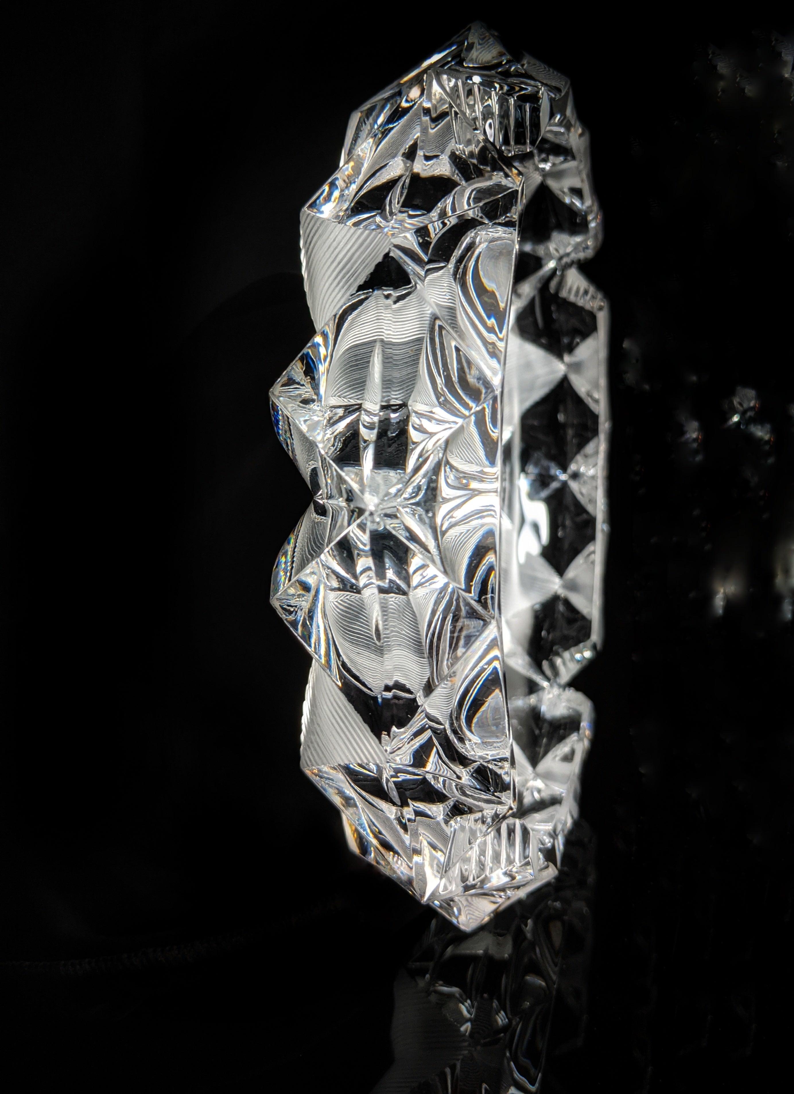 Cut Glass Round Ashtray 8" Diameter