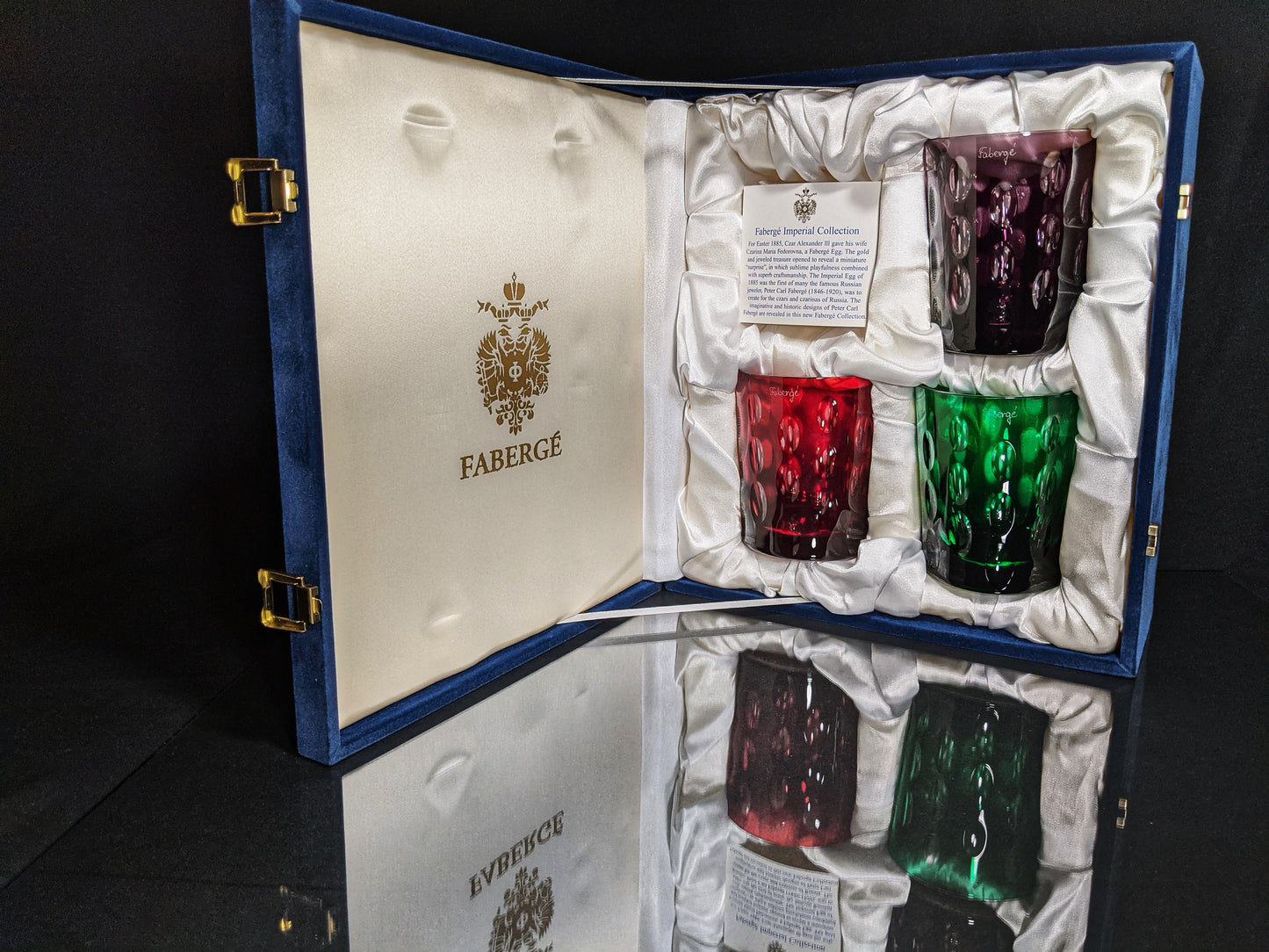 Faberge Colored Crystal Bubble Glasses