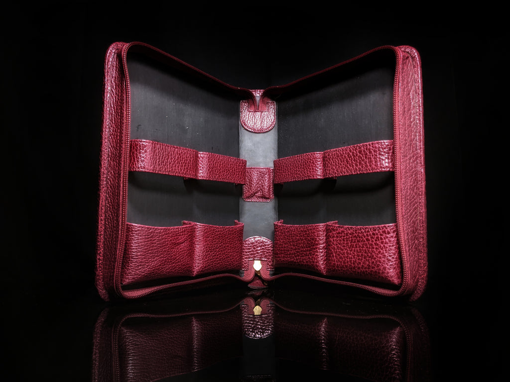 pheasant by R.D.Gomez made in Spain Bordeaux  Leather  Case NIB