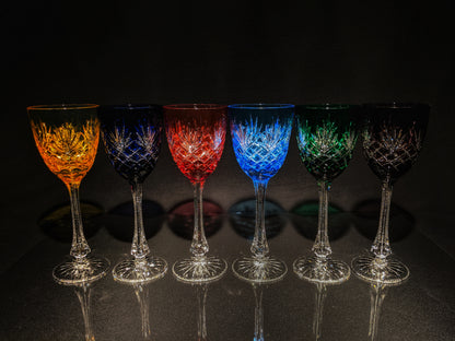 Faberge Odessa  Hock Crystal Goblets  set of 6