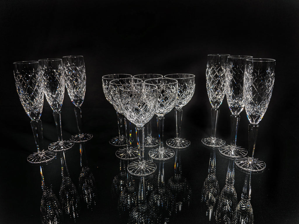 Faberge Clear Crystal Flutes and Goblets