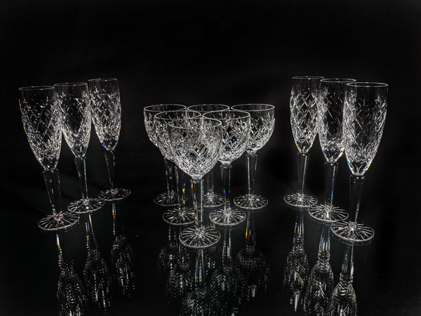 Faberge Clear Crystal Flutes and Goblets