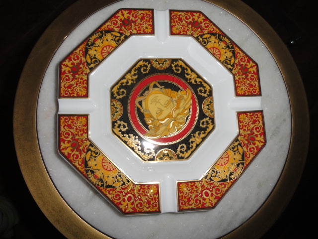Versace Porcelain Medusa Ashtray 9”