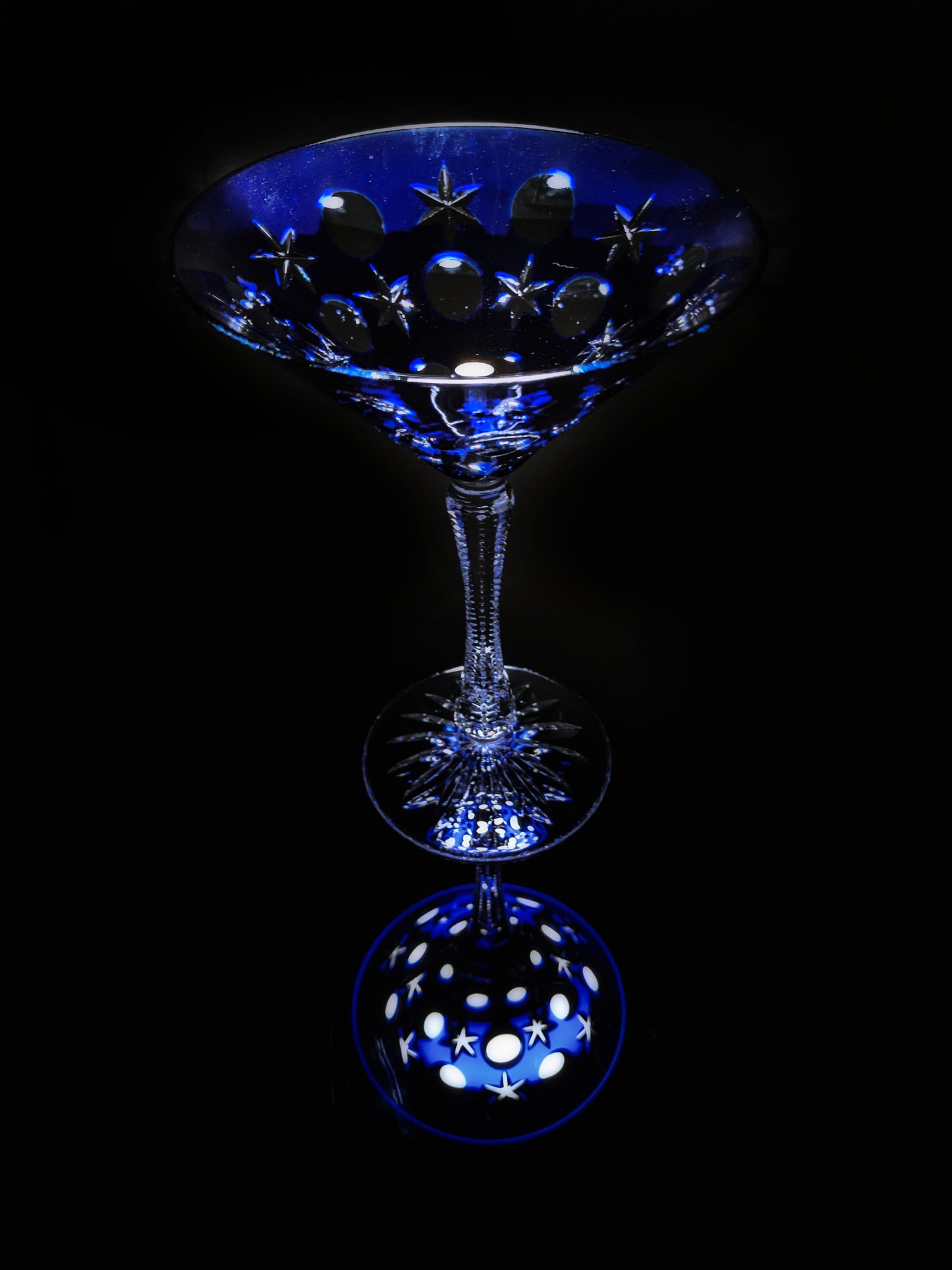 Faberge  Na Zdorovye Cobalt Blue Crystal Martini Glass