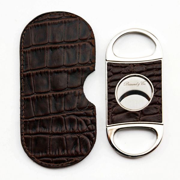 Brizard and Co. Double Guillotine Series 2 Cutter - Croco Pattern Tobacco