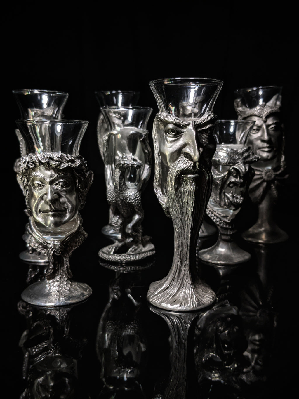 Royal Selangor Lord of Rings  Pewter  Shot Glasses   Set of 9