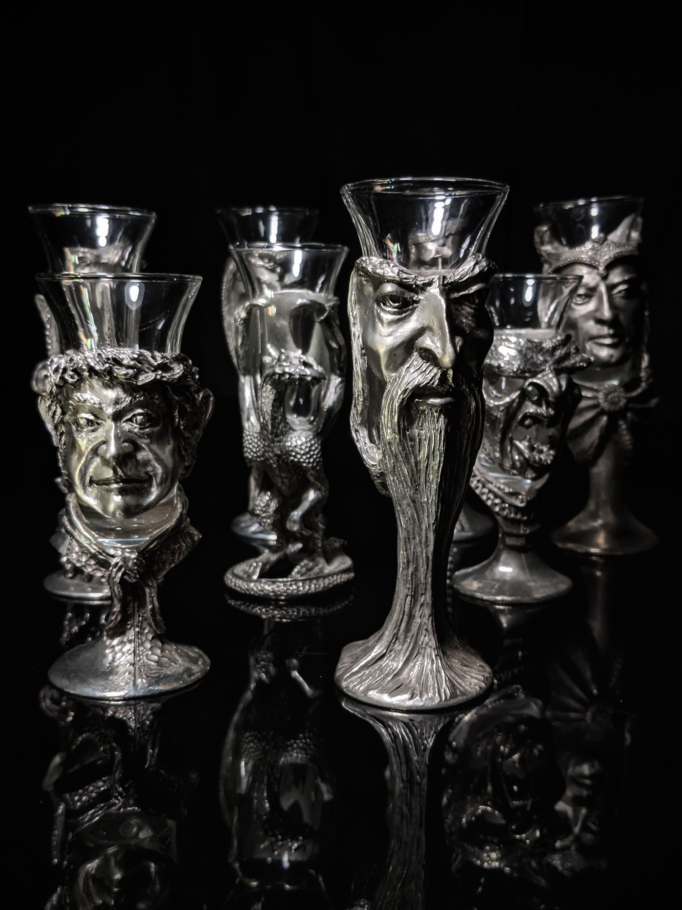 Royal Selangor Lord of Rings  Pewter  Shot Glasses   Set of 9