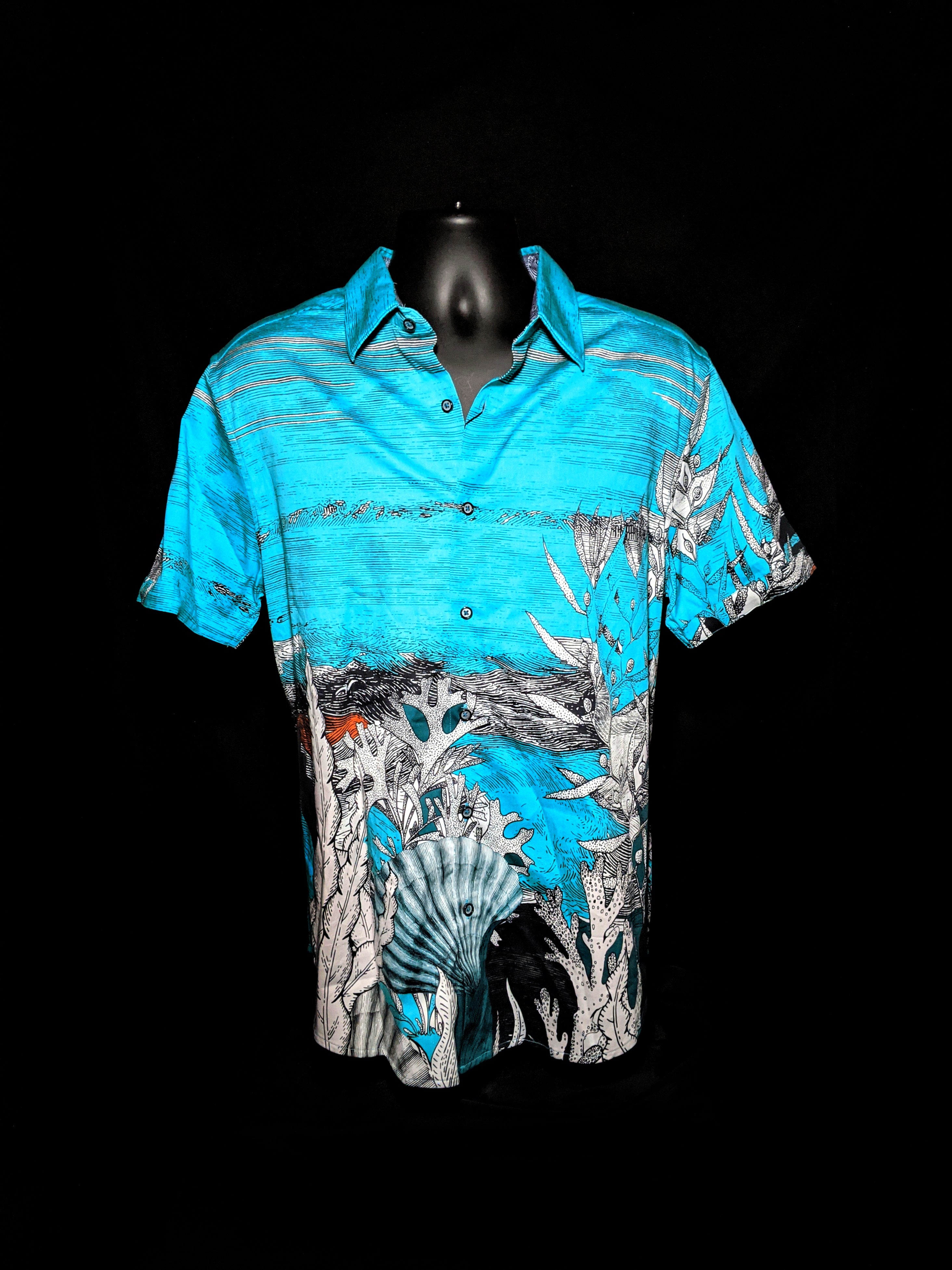 Robert Graham Sea Monster Short Sleeve Shirt Size Large NWTS (Copy)