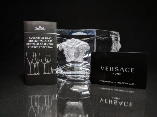 "VERSACE"BY ROSENTHAL, GERMANY  "MEDUSA LUMIERE" CRYSTAL BOWL, 7 INCH