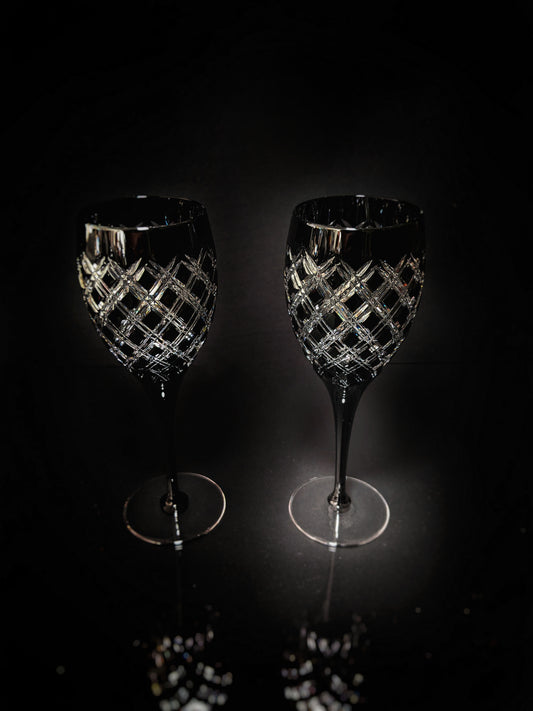 AJKA Athenee Black Onyx Crystal Goblets