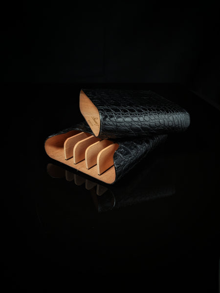 Brizard and Co Black Caiman Aligator Golfers Case